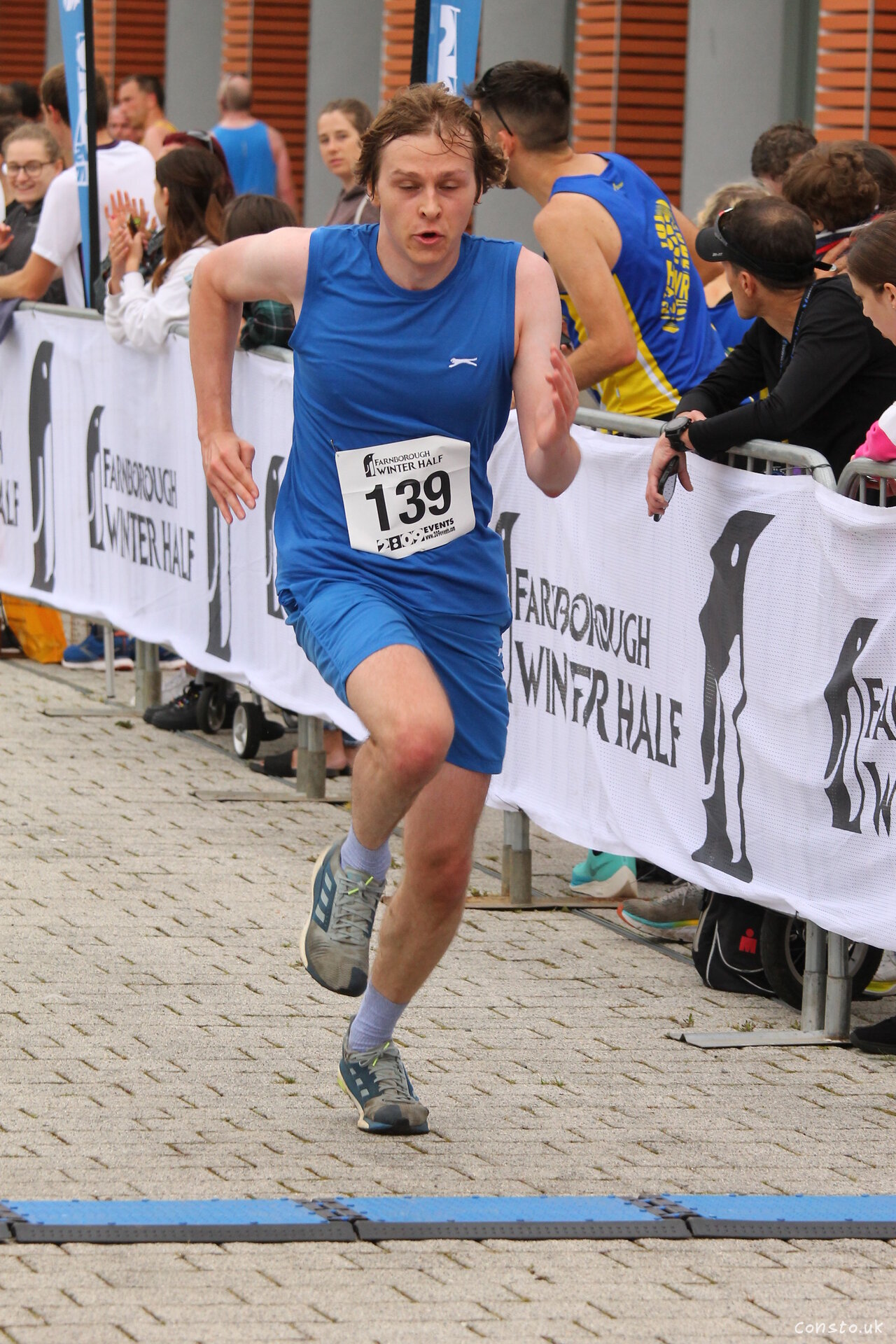 I completed the Farnborough Half Marathon in 1:52:02